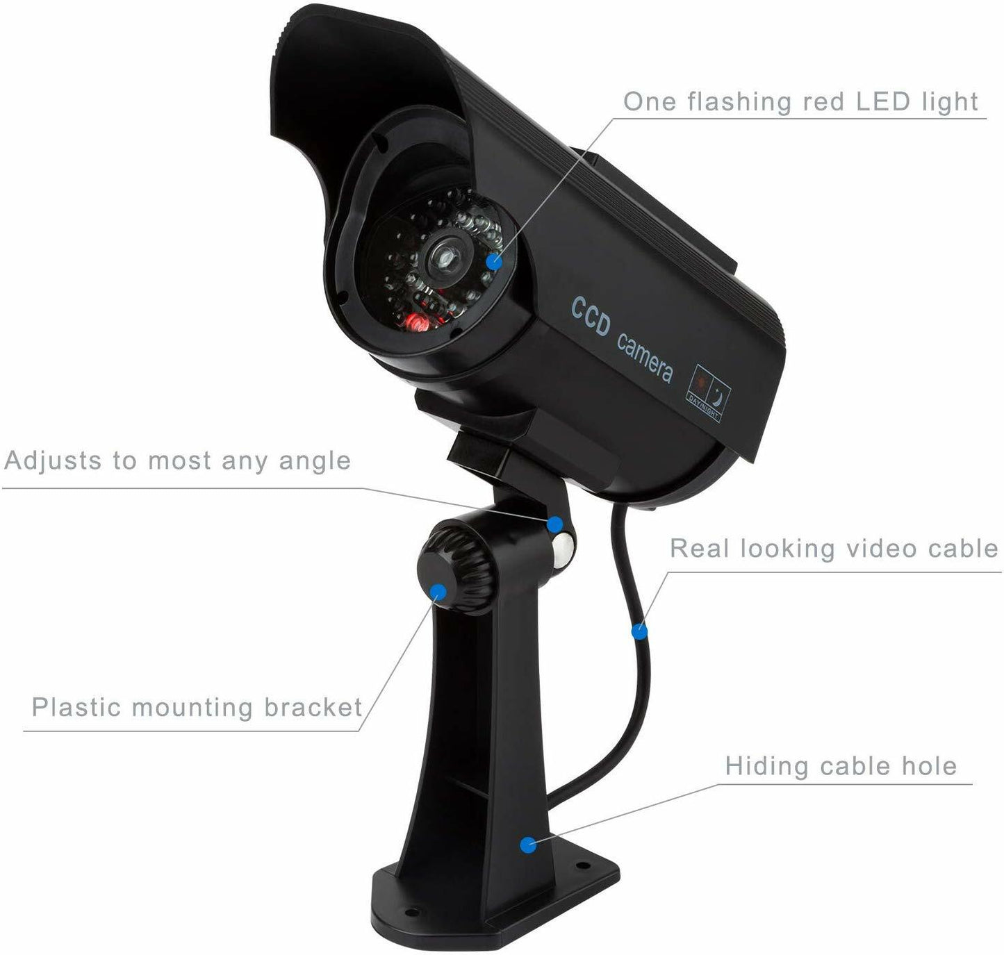 Dummy CCTV Security Camera LED Light Indoor Outdoor Surveillance Kit Solar Power