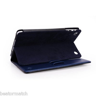 iPad Mini 1/2/3 Manhattan Faux Leather Sleep Wake Smart Case Kickstand Cover