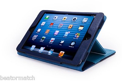 iPad Mini 1/2/3 Manhattan Faux Leather Sleep Wake Smart Case Kickstand Cover