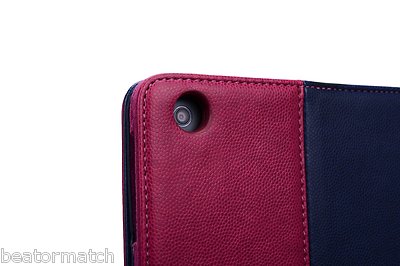 iPad Mini 1/2/3 Manhattan Faux Leather Sleep Wake Smart Case Kickstand Cover