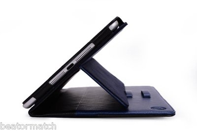 iPad Mini 1/2/3 Manhattan Faux Leather Sleep Wake Smart Case Kickstand Cover