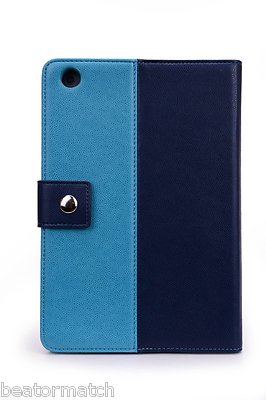 iPad Mini 1/2/3 Manhattan Faux Leather Sleep Wake Smart Case Kickstand Cover