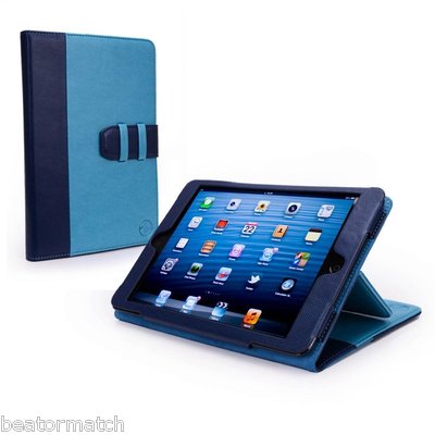 iPad Mini 1/2/3 Manhattan Faux Leather Sleep Wake Smart Case Kickstand Cover