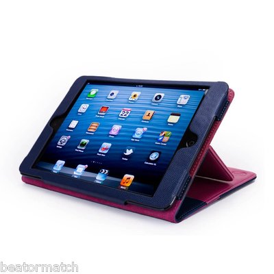 iPad Mini 1/2/3 Manhattan Faux Leather Sleep Wake Smart Case Kickstand Cover