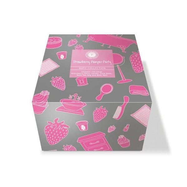 Wild Olive Strawberry Pamper Party Gift Set Cream Bath Collection
