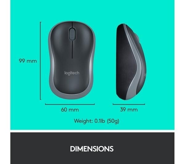 Logitech MK270 Wireless Keyboard 2.4GHz Mouse Set UK Layout QWERTY - Black
