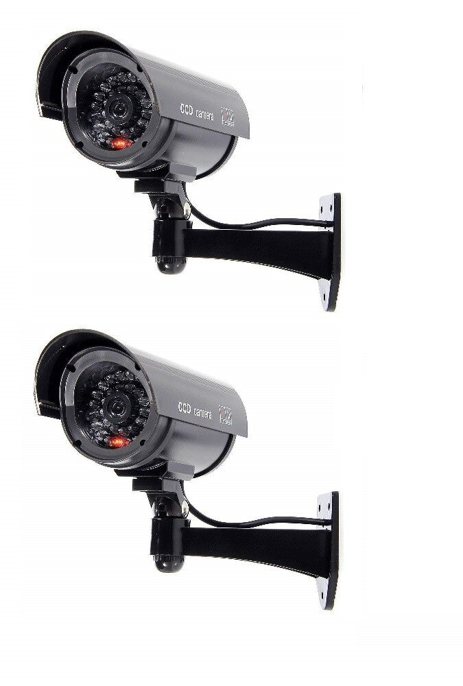 Dummy CCTV Bullet Cameras With Flashing LED Deter Crime For Indoor/Outdoor