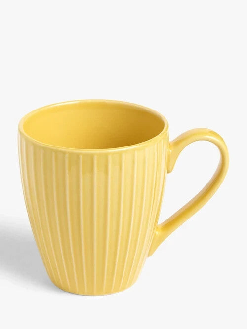 John Lewis ANYDAY Ribbed Stoneware For Coffee Tea Mugs Large Handled Gift 370ml