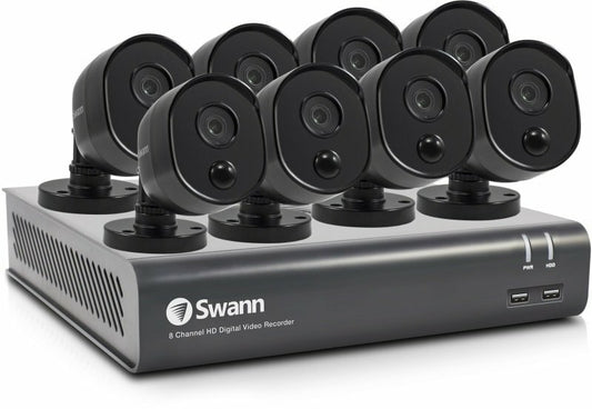 Swann CCTV Kit DVR8 4480 8 Channel 1TB 8 x PRO 1080MSB With Thermal Sensing