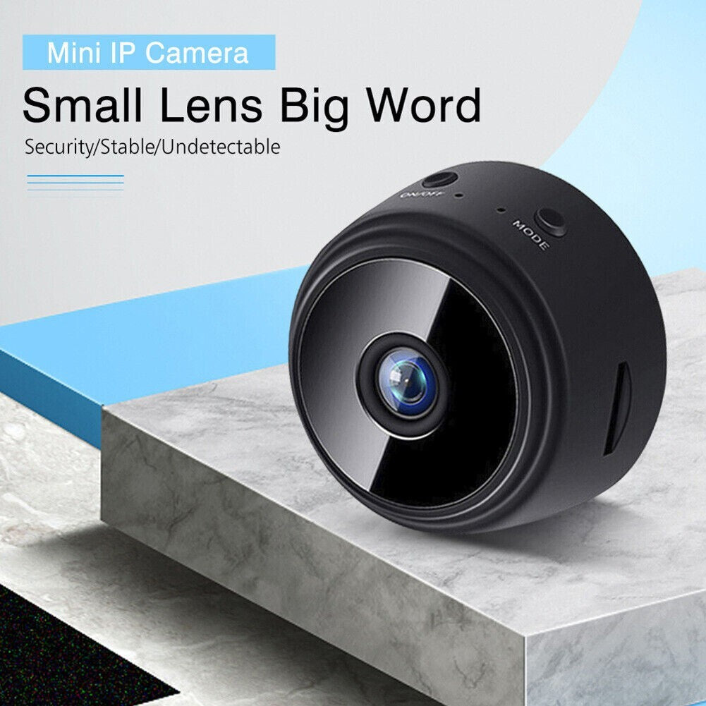 Mini CCTV Camera Wireless IP Wifi Indoor/Outdoor Camera HD Home Security - Black