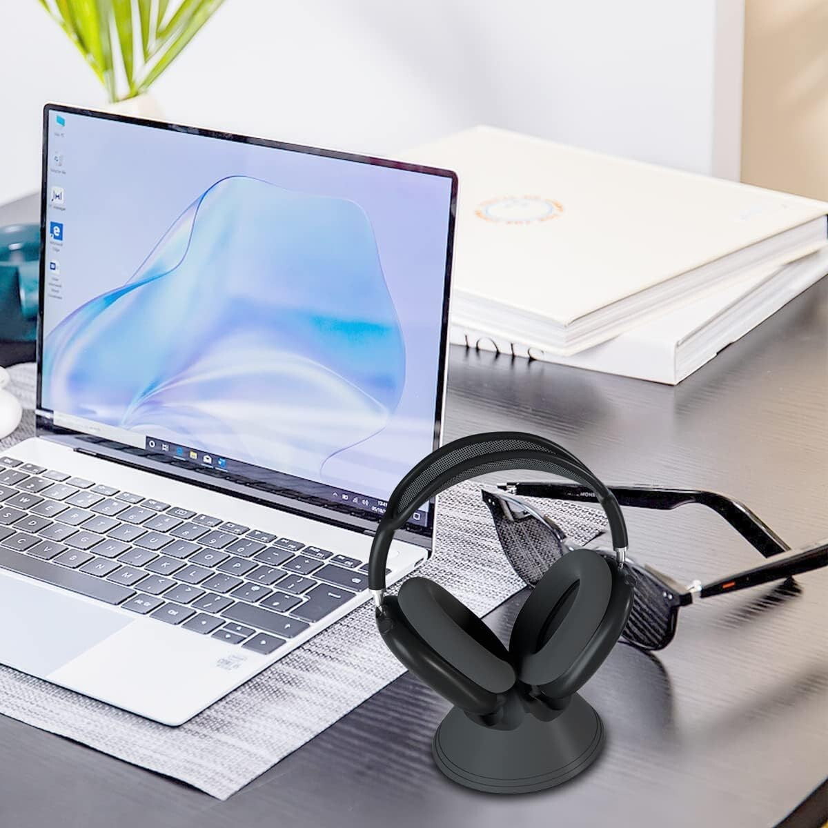Headset Headphone Stand Station Charging Base Compatible with AirPods Max Black