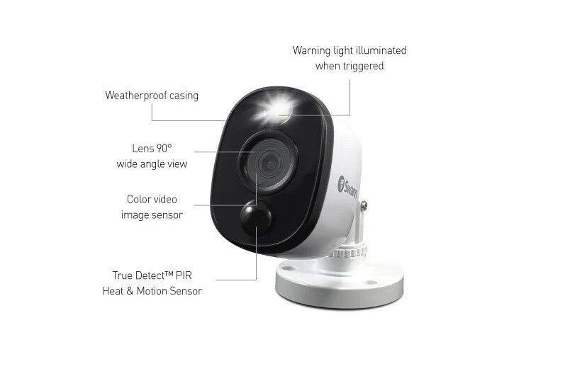 Swann CCTV Camera PRO-1080MSFB Heat Sensing Warning Light Colour Night Vision x2