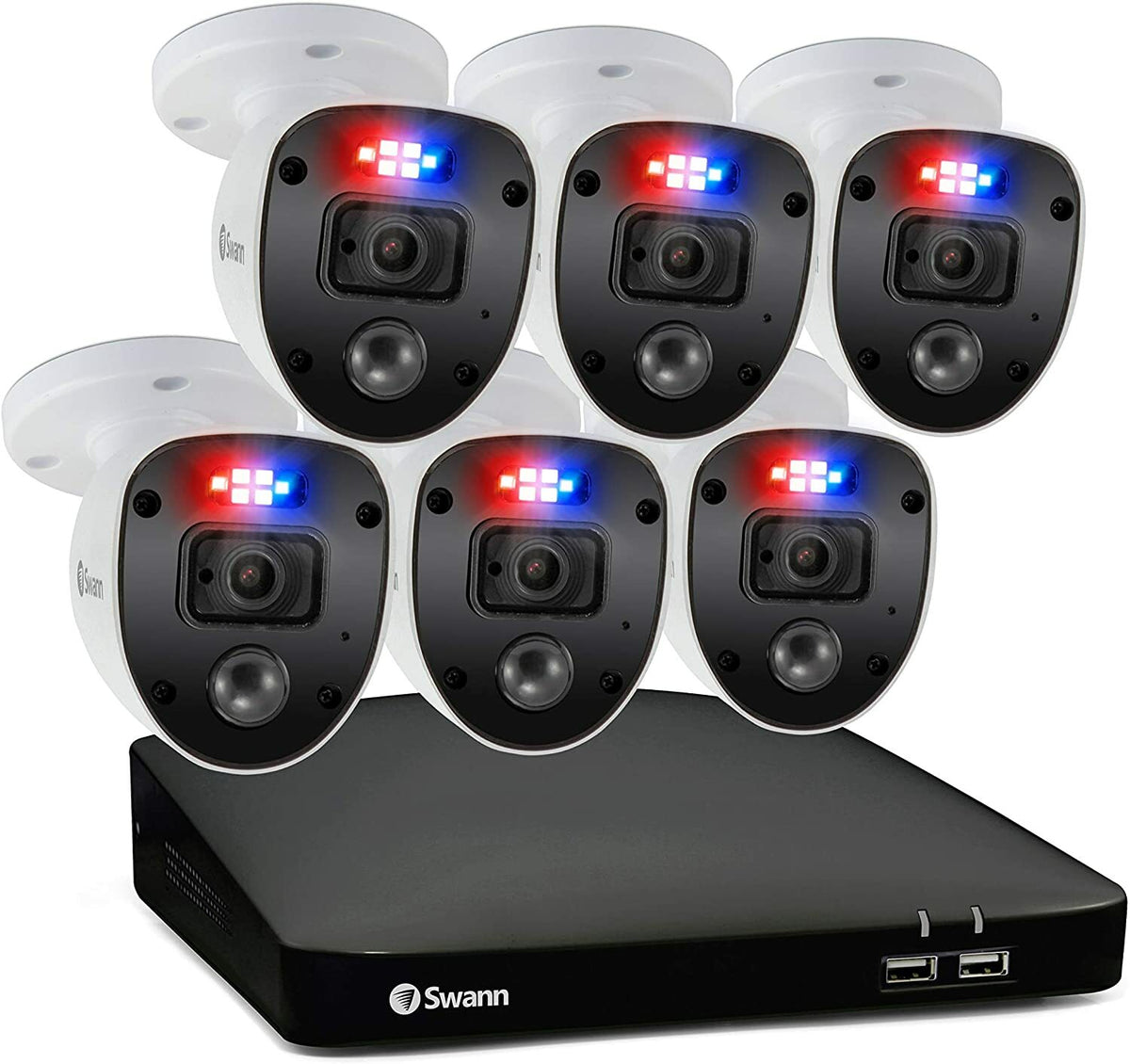 Swann DVR CCTV Camera Kit DVR8 4680 8 Channel 1TB HDD 6x 1080SL Enforcer Lights