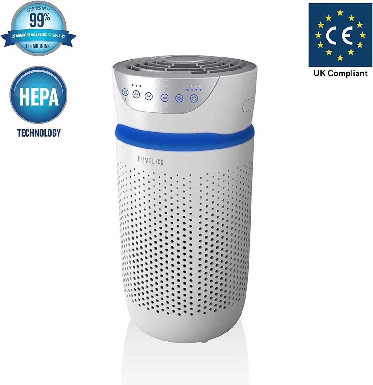 HoMedics 5-in-1 Air Purifier HEPA Filtration, Catch Germs, Dust, Pollen & Smoke