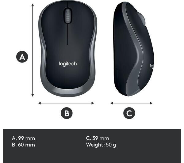 Logitech MK270 Wireless Keyboard 2.4GHz Mouse Set UK Layout QWERTY - Black