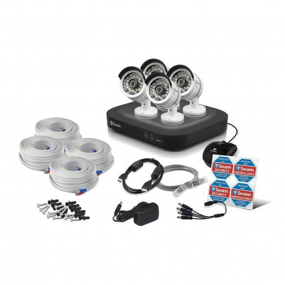 Swann DVR CCTV Kit DVR4 4750 4 Channel HD 1080p 1TB HDD 3MP PRO-T858 Cameras