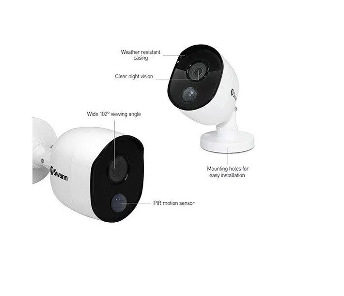 Swann DVR CCTV Kit DVR4 4580 4 Channel 1TB HDD 4x1080p Heat Sensing Cameras
