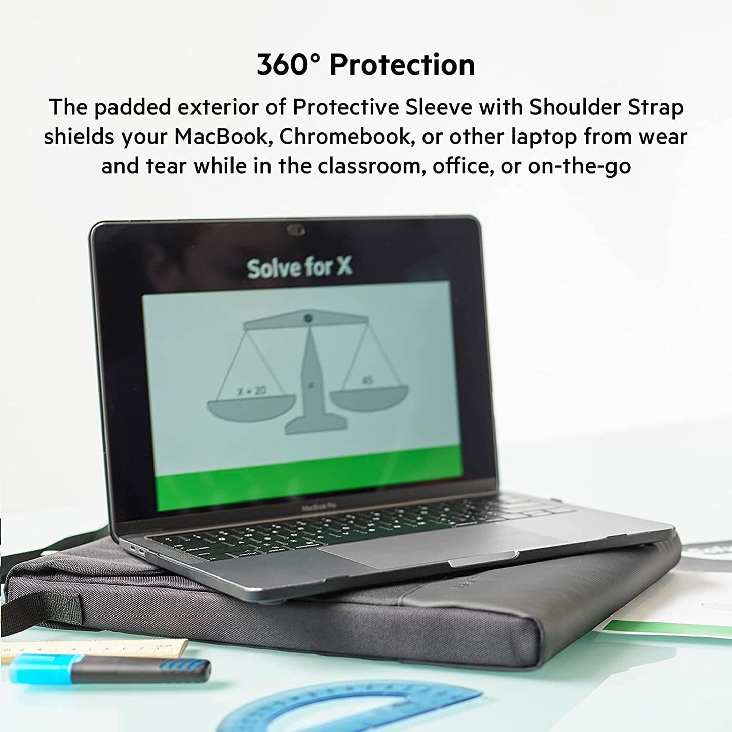 Belkin 14-15" Laptop Bag with Shoulder Strap – Fits MacBook, Dell, iPad – Black