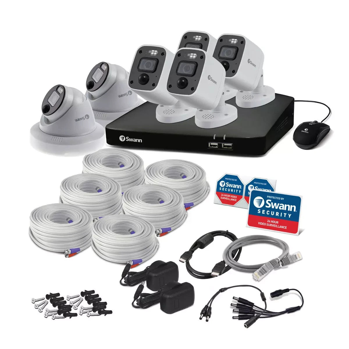 Swann 8-5680 8 Channel DVR Upto 2TB 6x 4K Camera Audio Enforcer Kit 856804MQB2D