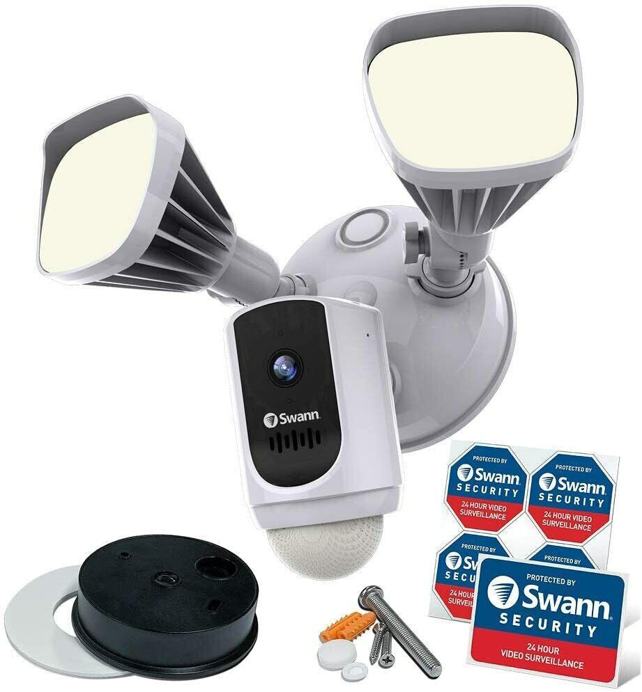 Swann Floodlight Cam Security Smart Camera Full HD 1080p WiFi Gen 2 Wired White