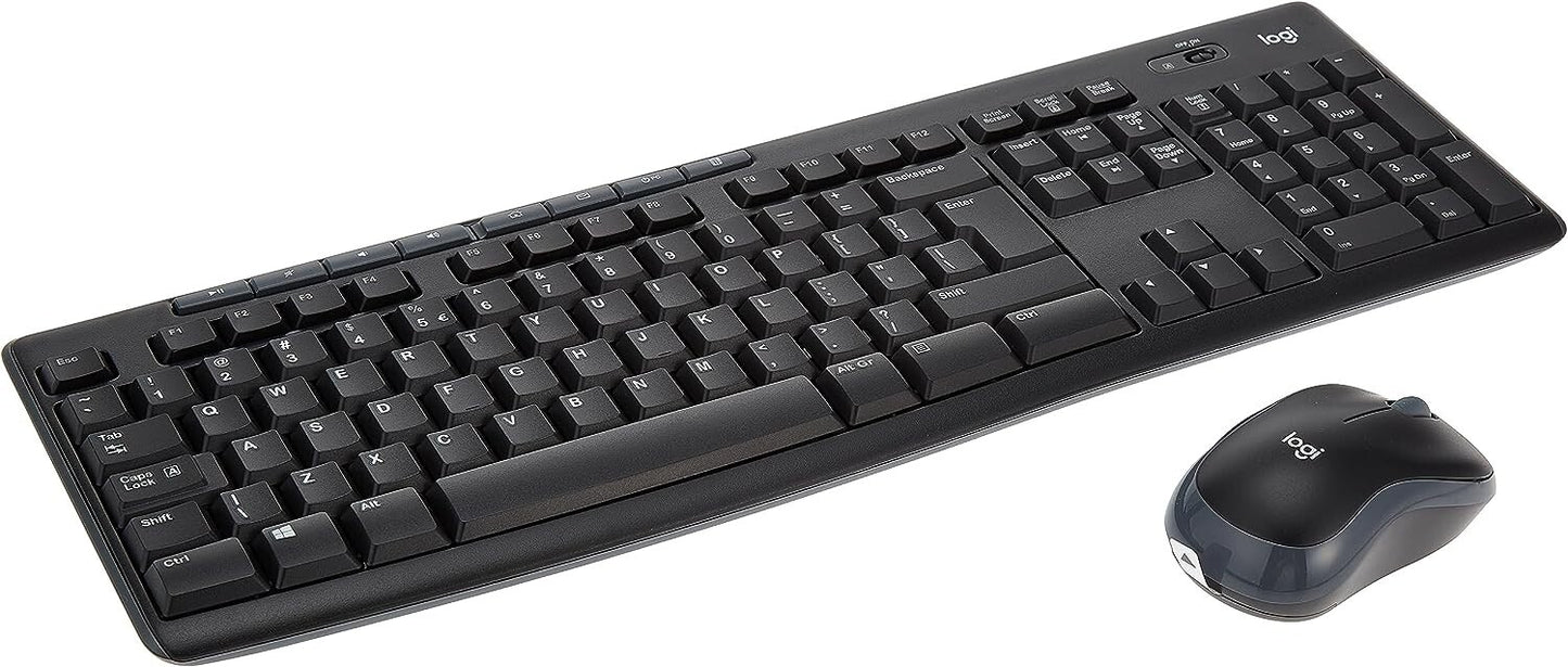 Logitech MK270 Wireless Keyboard 2.4GHz Mouse Set UK Layout QWERTY - Black