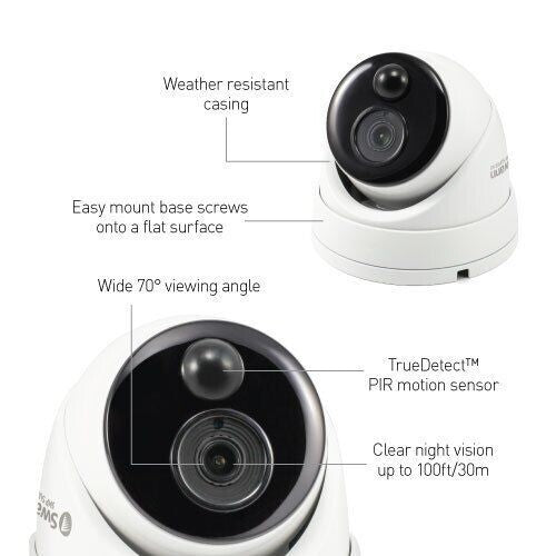 Swann 4685 8 Channel DVR 64G 2x 1080MQB 2x1080MSD Audio CCTV Camera Enforcer Kit