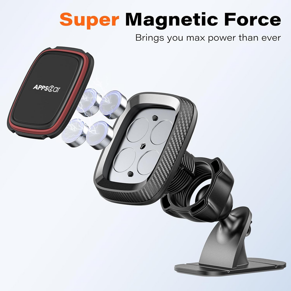 APPS2Car Magnetic Car Phone Holder 360° Rotating Dashboard Mount Universal