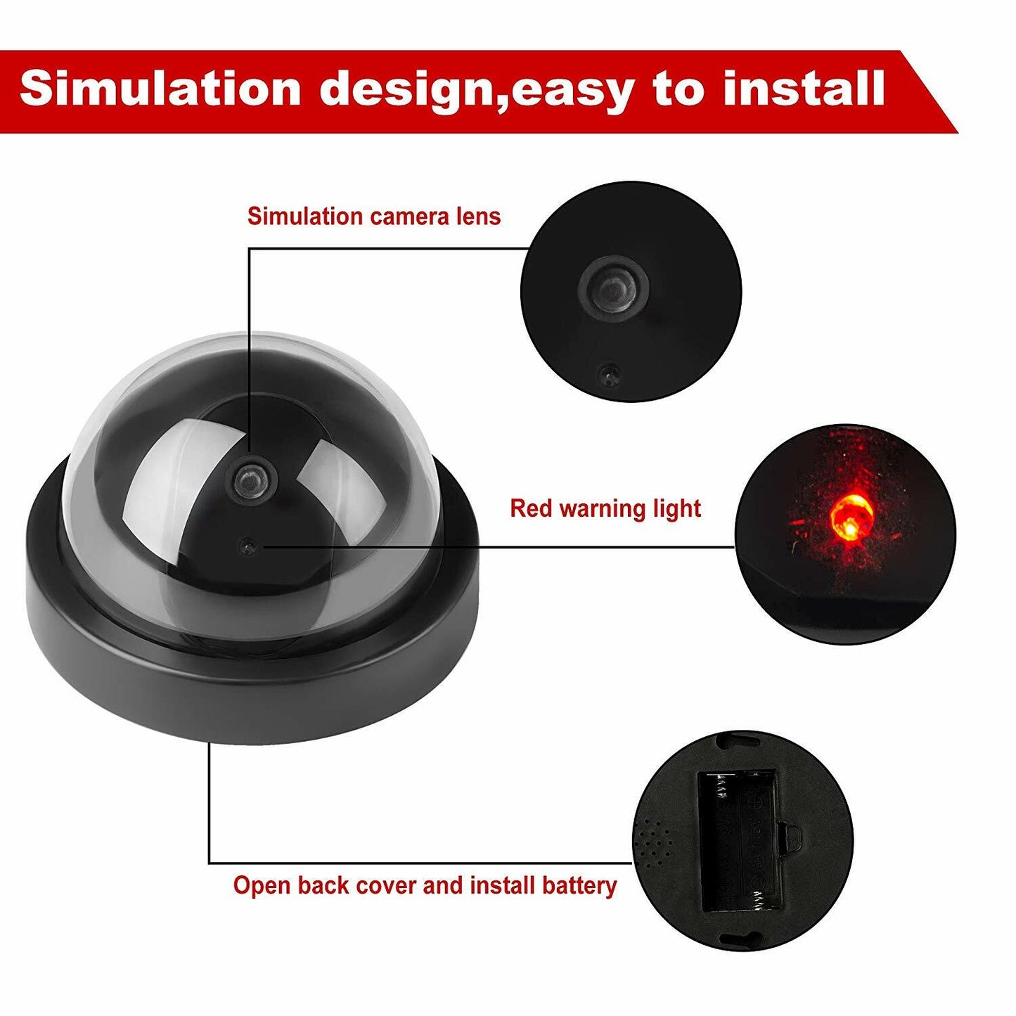 Dummy CCTV Bullet Cameras With Flashing LED Deter Crime For Indoor/Outdoor
