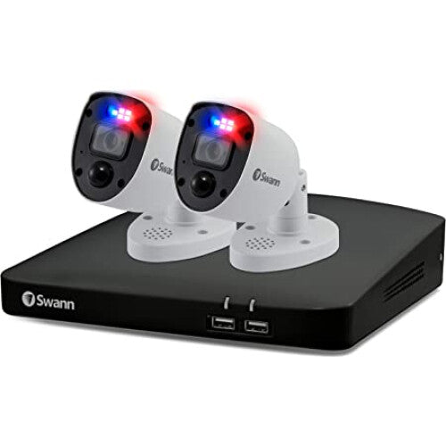 Swann DVR 5680 4 8 Channel Siren UHD Enforcer Warning Light Camera CCTV Kit