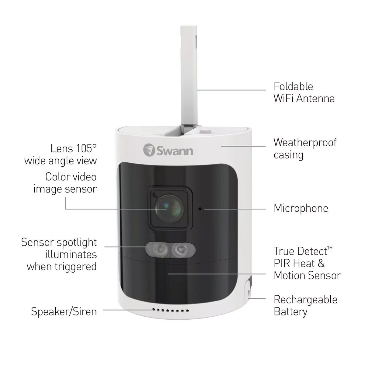 Swann SWNVW-600CMB Quad HD Wireless 2K HD Video 2-Way Talk Indoor or Outdoor
