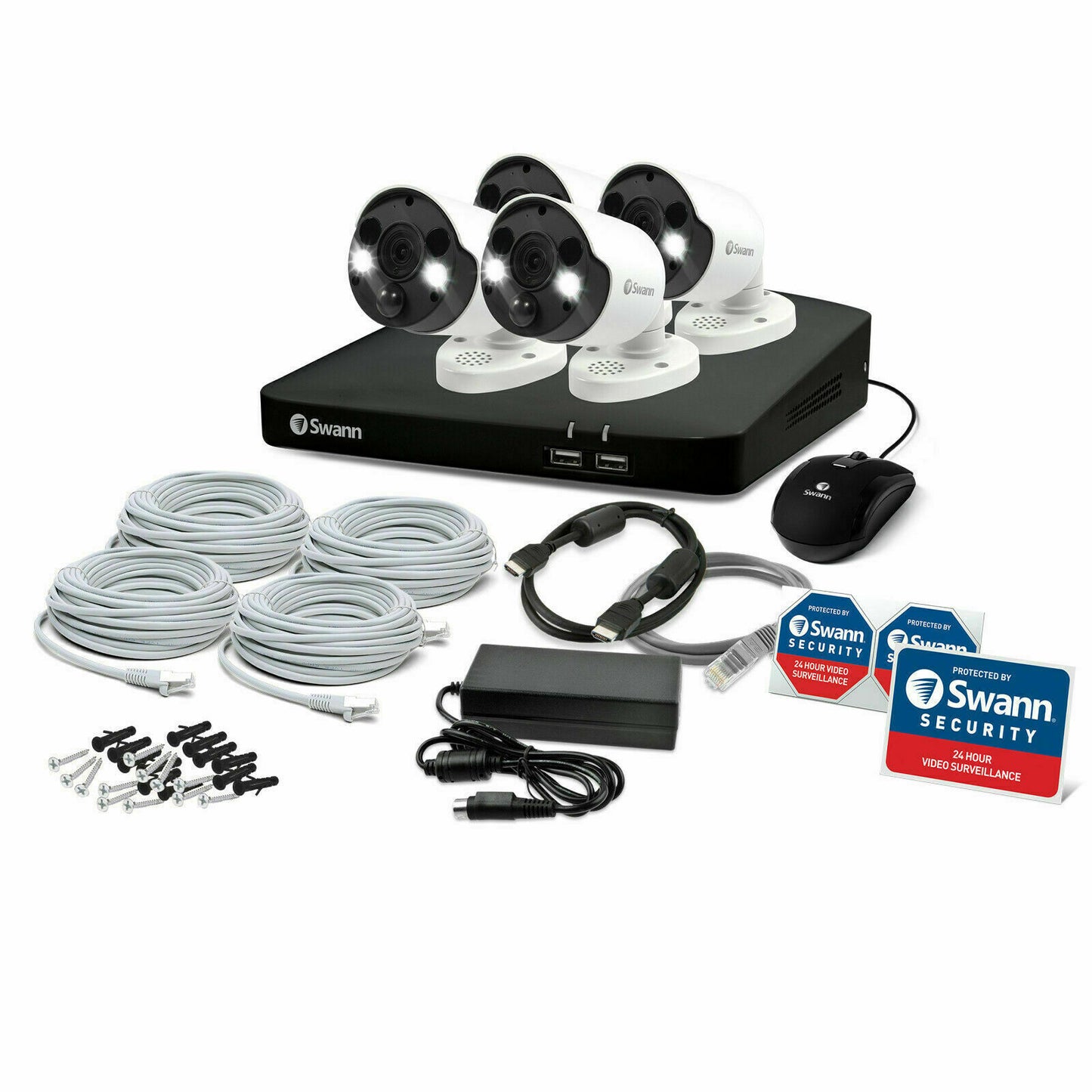 Swann NVR8780 NVR Security System 4K UHD 2TB HD x 4 Motion Detection IP Camera