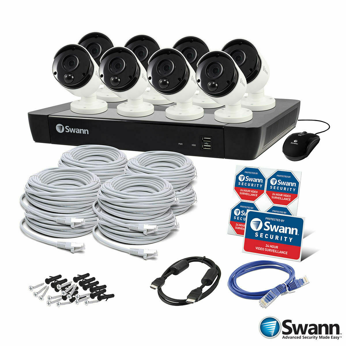 Swann Smart System PoE Camera 8580 16 Channel 4K CCTV NVR Recorder 2TB HDD HDMI