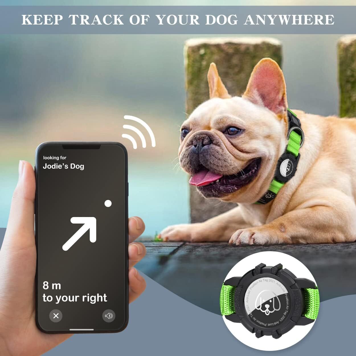 Light Up Dog Collar Waterproof LED Flashing Dog Collars for Night Safety Green