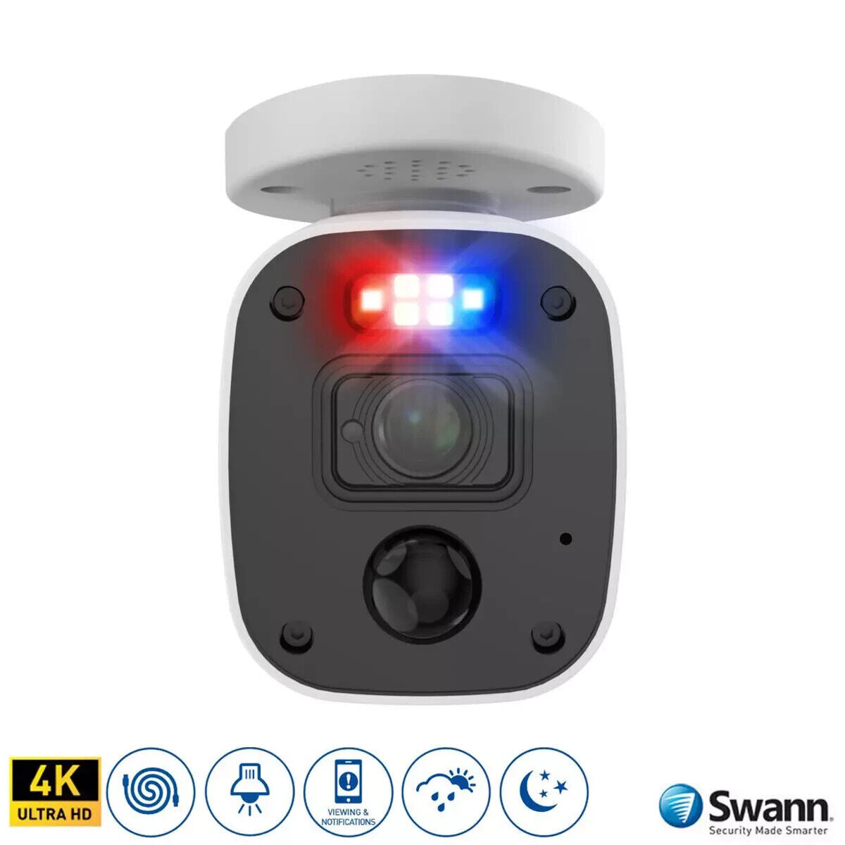 SWANN ENFORCER SWPRO-4KMQBPK2 WHITE WIRED 4K INDOOR & OUTDOOR BULLET 2X CAMERAS