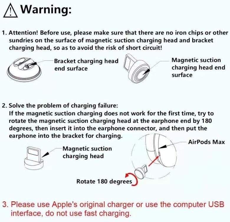 Headset Headphone Stand Station Charging Base Compatible with AirPods Max Black