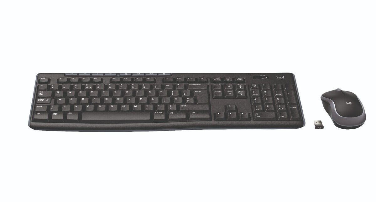 Logitech MK270 Wireless Keyboard 2.4GHz Mouse Set UK Layout QWERTY - Black