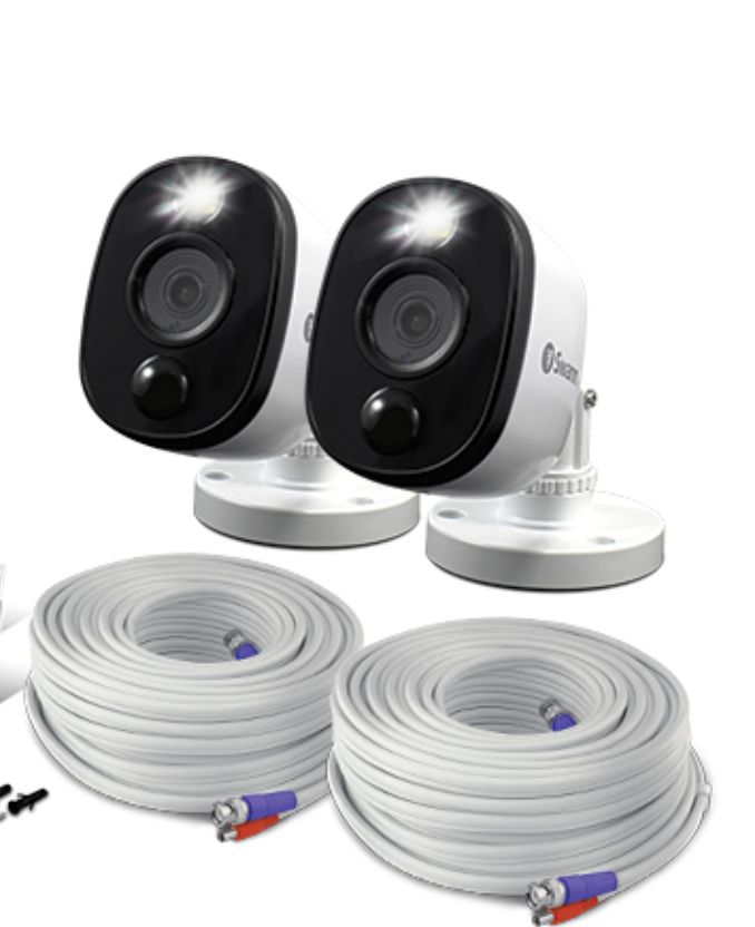 Swann CCTV Camera PRO-1080MSFB Heat Sensing Warning Light Colour Night Vision x2
