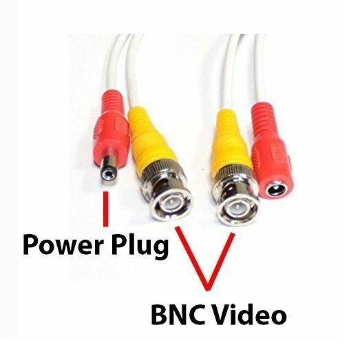 BNC Cable CCTV Camera Cord Security Power Extension Wire RG59 20M DC Power Lead