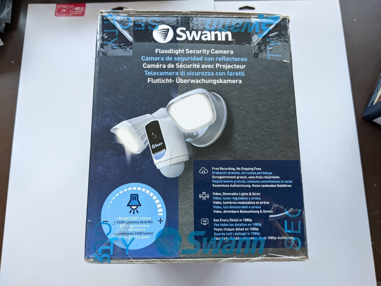 Swann SWIFI-FLOCAM2W Floodlight 1080P FHD CCTV Security Camera with 2-Way Talk