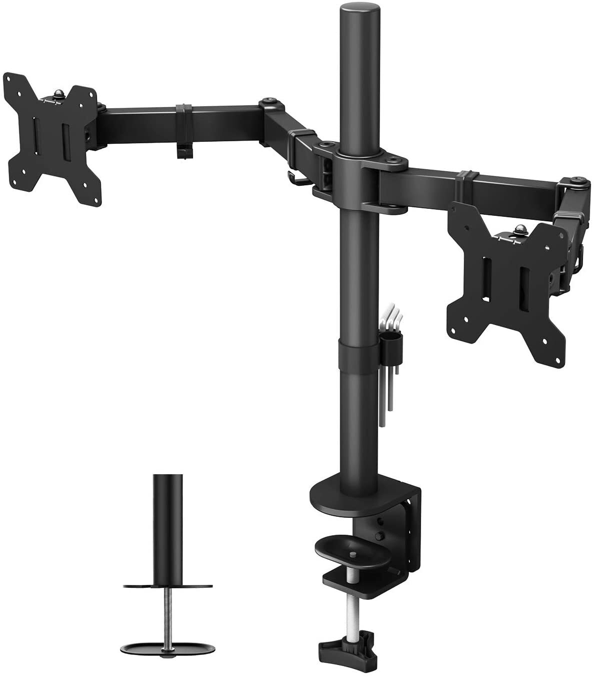 Dual Monitor Display Mount Computer Screen Arm Desk Stand VESA 75/75 13"- 27"