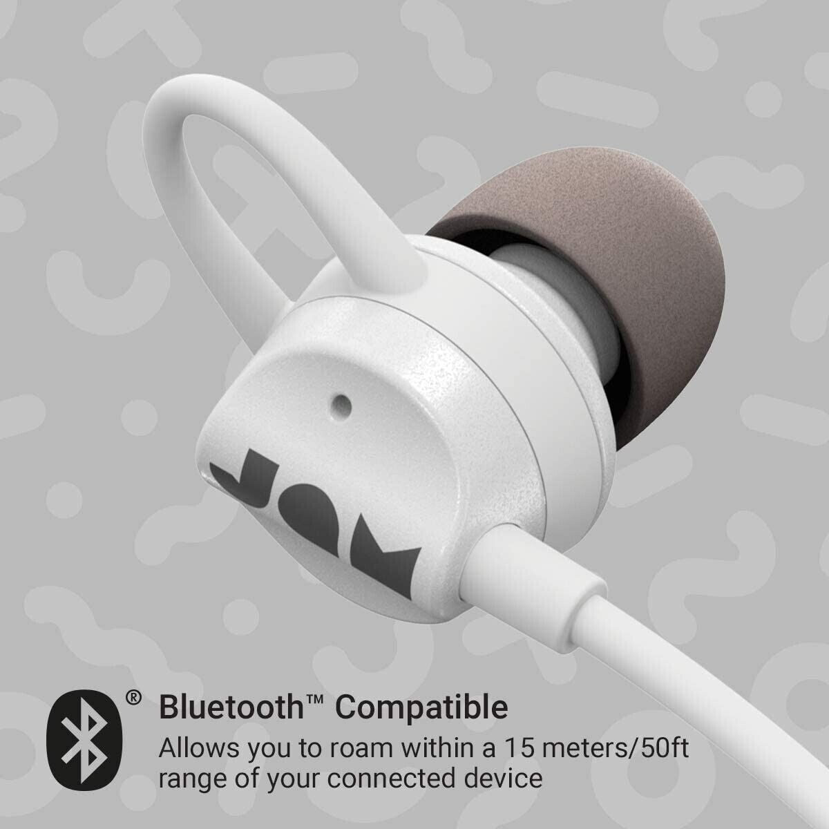 Jam Wireless Bluetooth 6 Hour Sport Sweat Resistant Lightweight - White & Grey
