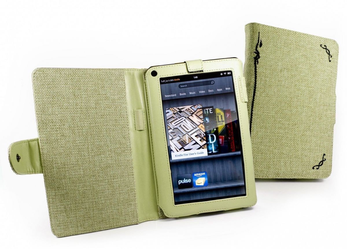 Amazon Kindle Fire 7" Tablet Premium Natural Hemp Safe Slim Stand Case Cover
