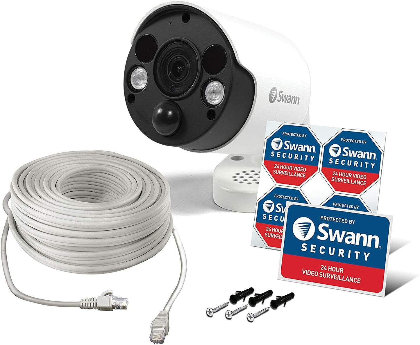 Swann CCTV Bullet Camera NHD-885MSFB 4K Ultra HD Siren Spotlight PoE NVR 8580 x1