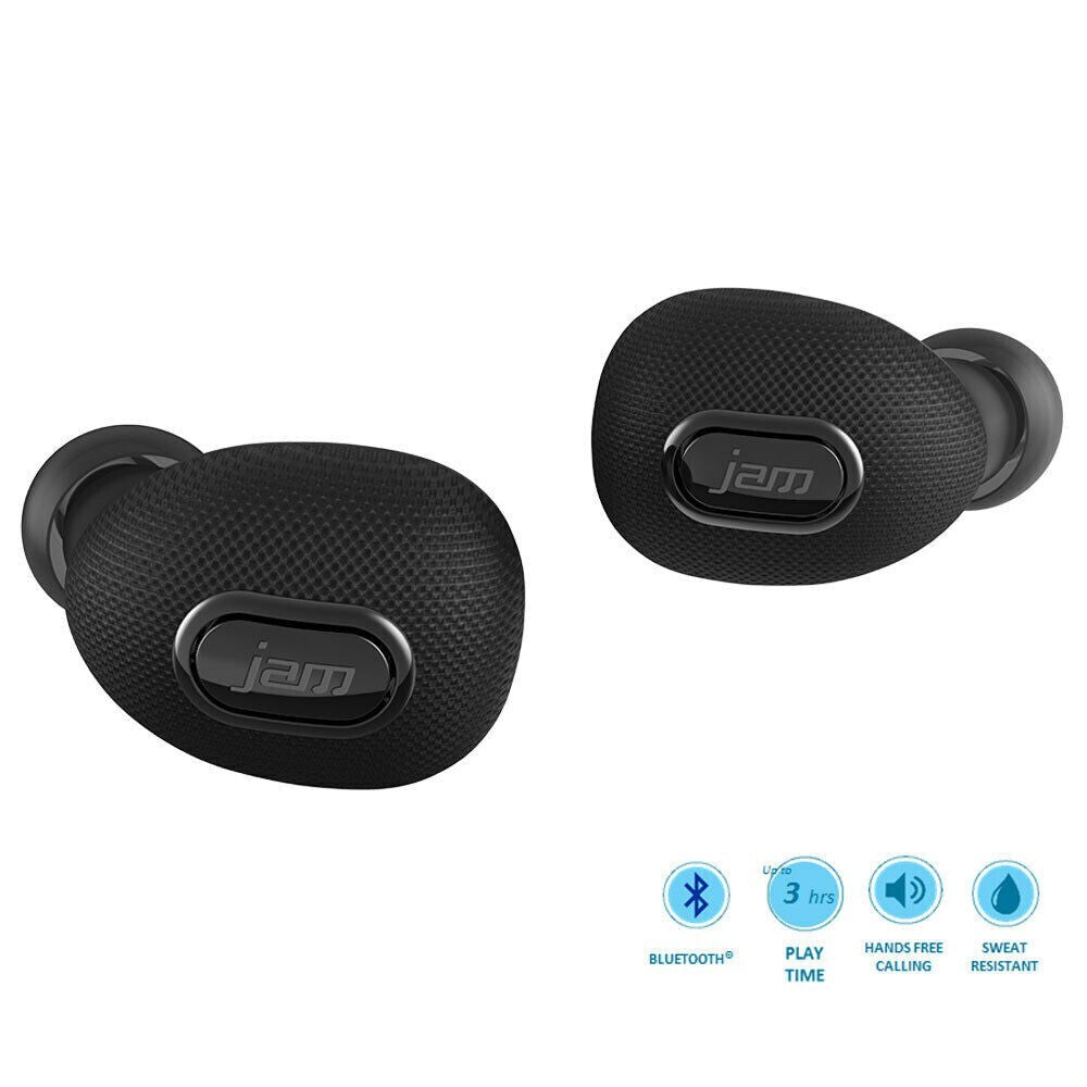 Jam Wireless Sport Headphones Bluetooth Headset Earbuds Sweatproof With Mic 30Hr