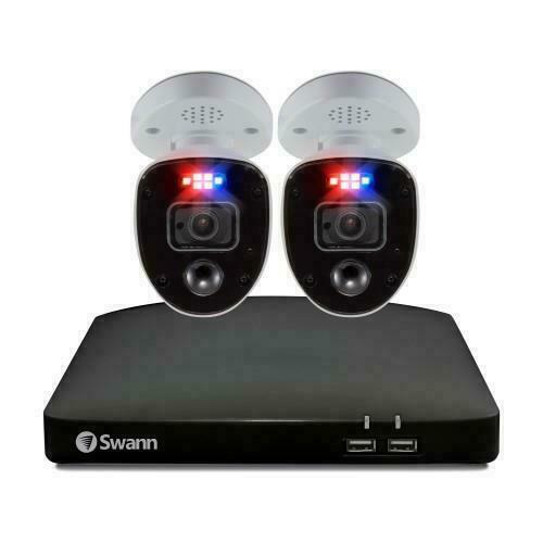 Swann CCTV Kit DVR5680 4 Channel 4K UHD 1TB HDD Enforcer Warning Light 2 Camera