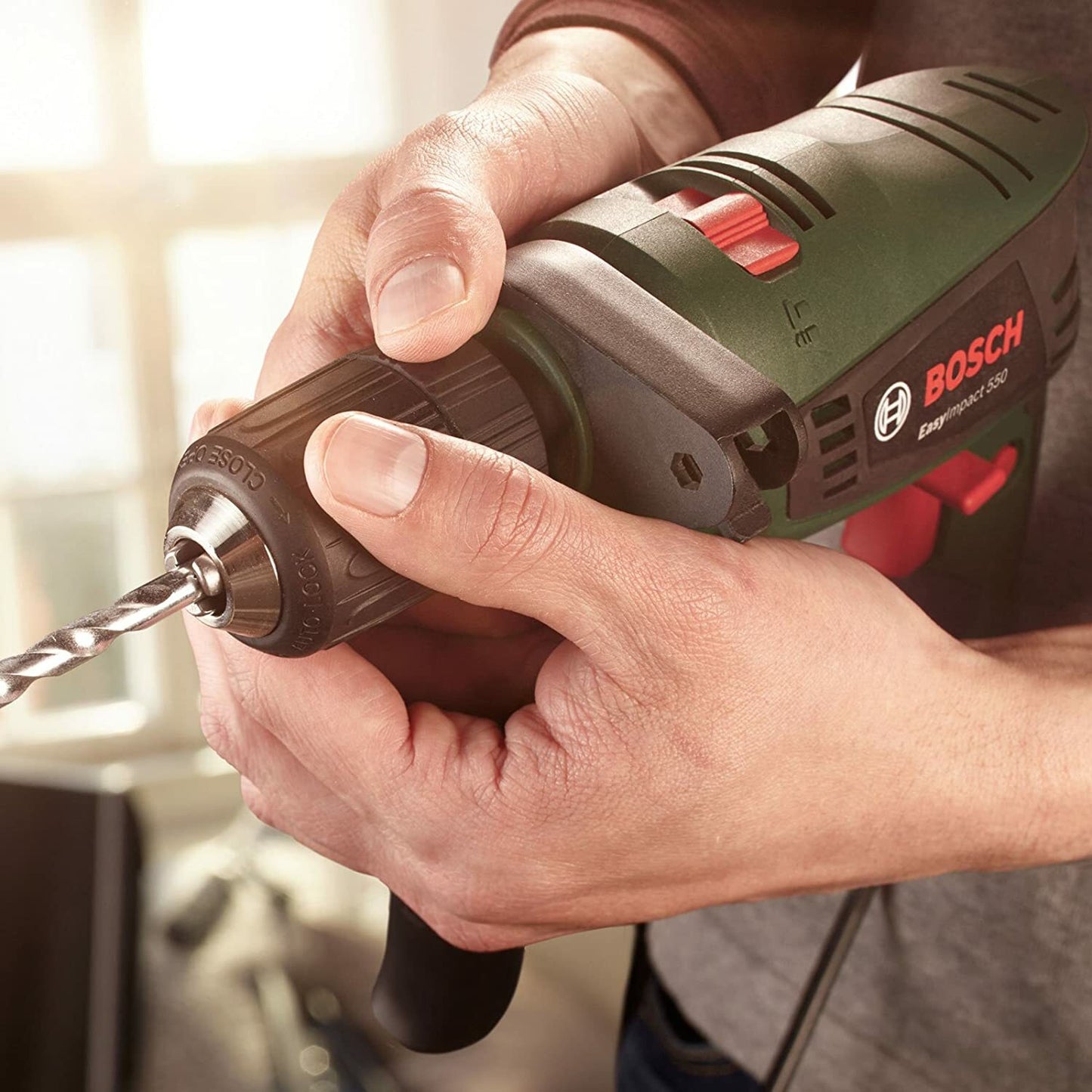Bosch Green DIY 550 Mains Electric Hammer Drill 230v Heavy Duty New