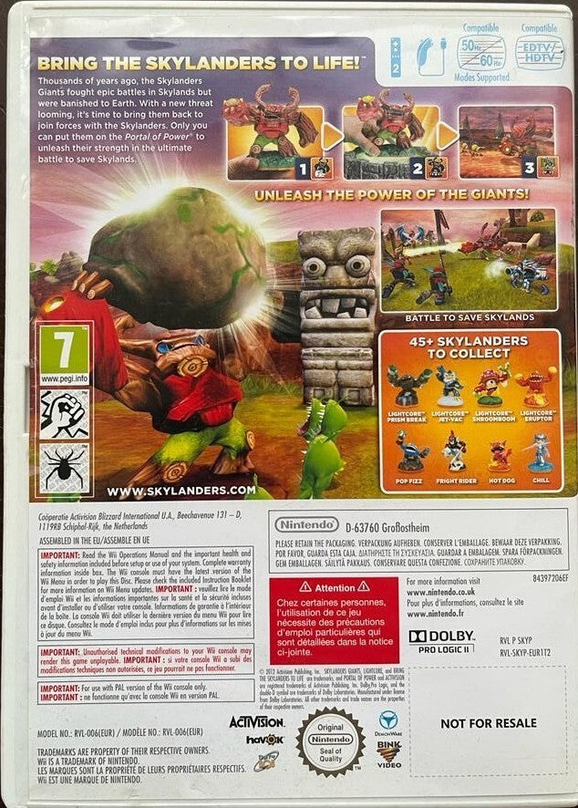 Skylanders Giants Video Game for Wii Pre-Owned
