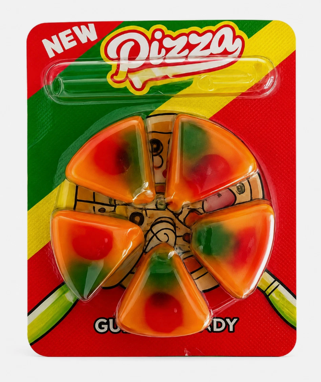Pizza Gummi Candy With Sugar and Sweeteners 5 Slices With Picker 48 pieces