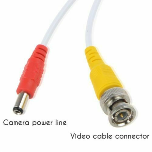 BNC Cable CCTV Camera Cord Security Power Extension Wire RG59 20M DC Power Lead