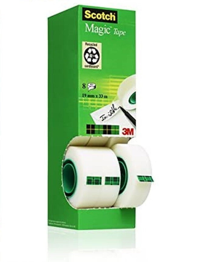 Scotch 3M Magic Invisible Tape 19MM X 33M Refill Clear Sellotape Roll Repair New